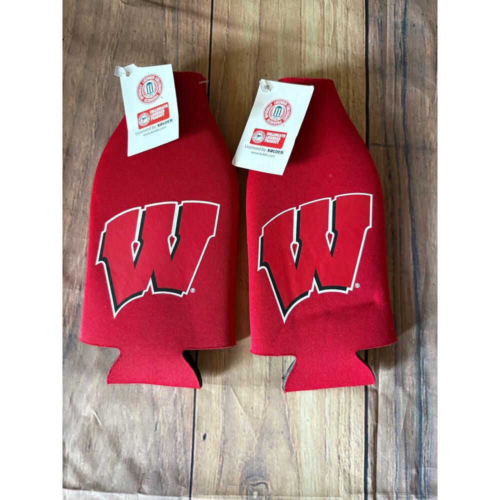 IPG Team Sports Wisconsin Licensed Bottle Koozies Lot of 2 New